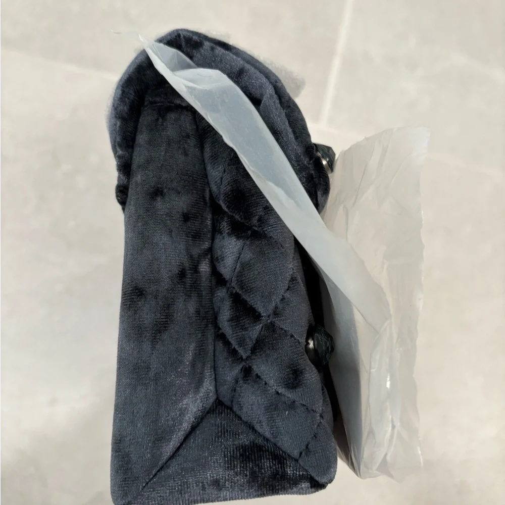 Kurt Geiger Gunmetal Grey Mini Velvet Brixton Shoulder Bag - Picture 9 of 13